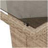 Trädgårdsbord med glasskiva beige 190x80x75 cm konstrotting vidaXL – miniatyr 8