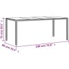 Trädgårdsbord med glasskiva beige 190x90x75 cm konstrotting vidaXL – miniatyr 11