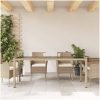 Trädgårdsbord med glasskiva beige 190x90x75 cm konstrotting vidaXL – miniatyr 3