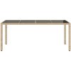 Trädgårdsbord med glasskiva beige 190x90x75 cm konstrotting vidaXL – miniatyr 4