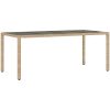 Trädgårdsbord med glasskiva beige 190x90x75 cm konstrotting vidaXL – miniatyr 6