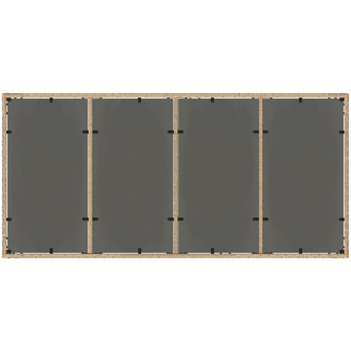 Trädgårdsbord med glasskiva beige 190x90x75 cm konstrotting vidaXL – bild 7