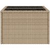 Trädgårdsbord med glasskiva beige 55x55x37 cm konstrotting vidaXL – miniatyr 5