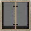 Trädgårdsbord med glasskiva beige 55x55x37 cm konstrotting vidaXL – miniatyr 7