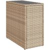 Trädgårdsbord med glasskiva beige 58x27,5x55 cm konstrotting vidaXL – miniatyr 2