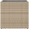 Trädgårdsbord med glasskiva beige 58x27,5x55 cm konstrotting vidaXL – miniatyr 5