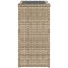 Trädgårdsbord med glasskiva beige 58x27,5x55 cm konstrotting vidaXL – miniatyr 6