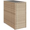 Trädgårdsbord med glasskiva beige 58x27,5x55 cm konstrotting vidaXL – miniatyr 7