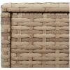 Trädgårdsbord med glasskiva beige 58x27,5x55 cm konstrotting vidaXL – miniatyr 9