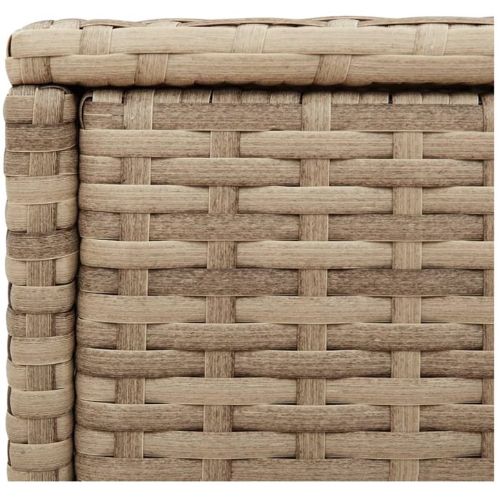 Trädgårdsbord med glasskiva beige 58x27,5x55 cm konstrotting vidaXL – bild 9
