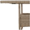 Trädgårdsbord med glasskiva beige 80x80x75 cm konstrotting vidaXL – miniatyr 9
