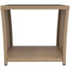 Trädgårdsbord med glasskiva beige konstrotting & härdat glas vidaXL – miniatyr 3