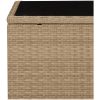 Trädgårdsbord med glasskiva beige konstrotting & härdat glas vidaXL – miniatyr 5