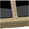 Trädgårdsbord med glasskiva beige konstrotting vidaXL – miniatyr 4