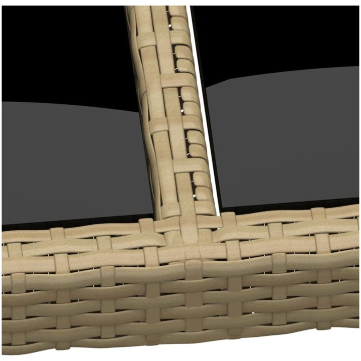Trädgårdsbord med glasskiva beige konstrotting vidaXL – bild 4