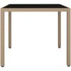 Trädgårdsbord med glasskiva beige konstrotting&härdat glas vidaXL 90 x 90 x 75 cm – miniatyr 4