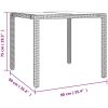 Trädgårdsbord med glasskiva beige konstrotting&härdat glas vidaXL 90 x 90 x 75 cm – miniatyr 6