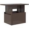 Trädgårdsbord med glasskiva brun 100x55x73 cm konstrotting vidaXL – miniatyr 2
