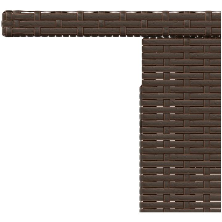 Trädgårdsbord med glasskiva brun 100x55x73 cm konstrotting vidaXL – bild 11