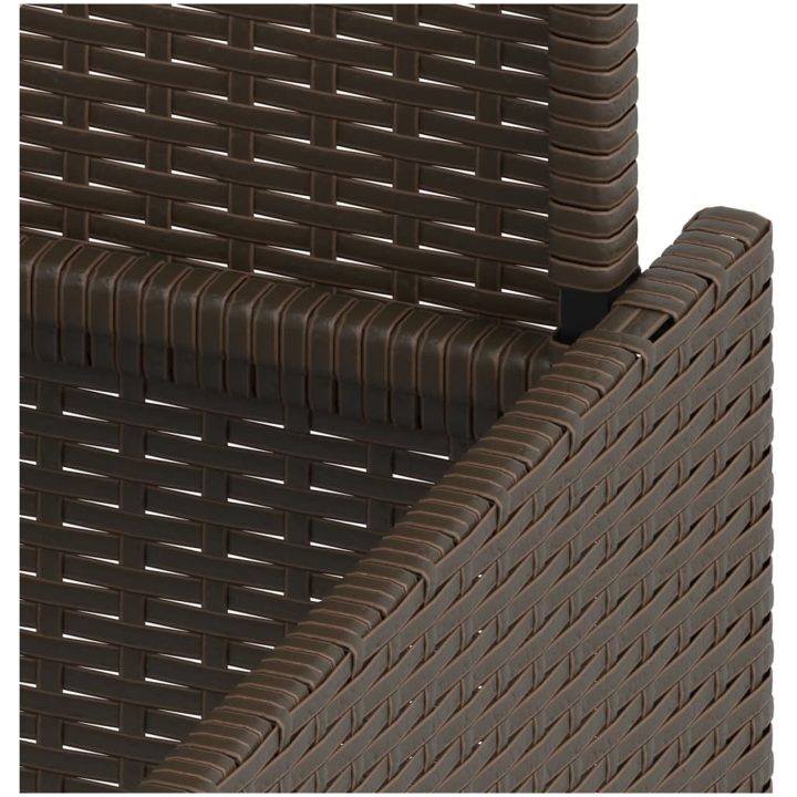 Trädgårdsbord med glasskiva brun 100x55x73 cm konstrotting vidaXL – bild 12