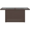 Trädgårdsbord med glasskiva brun 100x55x73 cm konstrotting vidaXL – miniatyr 5