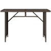 Trädgårdsbord med glasskiva brun 110x68x70 cm konstrotting vidaXL – miniatyr 4