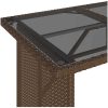 Trädgårdsbord med glasskiva brun 110x68x70 cm konstrotting vidaXL – miniatyr 8