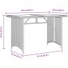 Trädgårdsbord med glasskiva brun 110x68x70 cm konstrotting vidaXL – miniatyr 9