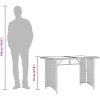 Trädgårdsbord med glasskiva brun 110x68x70 cm konstrotting vidaXL – miniatyr 10