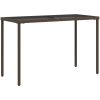 Trädgårdsbord med glasskiva brun 115x54x74 cm konstrotting vidaXL – miniatyr 2