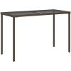 Trädgårdsbord med glasskiva brun 115x54x74 cm konstrotting vidaXL – miniatyr 6