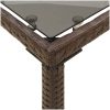Trädgårdsbord med glasskiva brun 115x54x74 cm konstrotting vidaXL – miniatyr 8