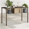 Trädgårdsbord med glasskiva brun 115x54x74 cm konstrotting vidaXL – miniatyr 1