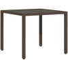 Trädgårdsbord med glasskiva brun 150x90x75 cm konstrotting vidaXL – miniatyr 2