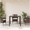 Trädgårdsbord med glasskiva brun 150x90x75 cm konstrotting vidaXL – miniatyr 3