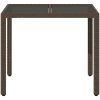 Trädgårdsbord med glasskiva brun 150x90x75 cm konstrotting vidaXL – miniatyr 4