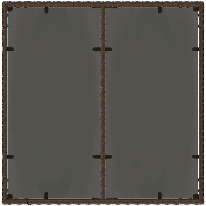 Trädgårdsbord med glasskiva brun 150x90x75 cm konstrotting vidaXL – bild 7