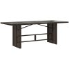 Trädgårdsbord med glasskiva brun 190x80x74 cm konstrotting vidaXL – miniatyr 2