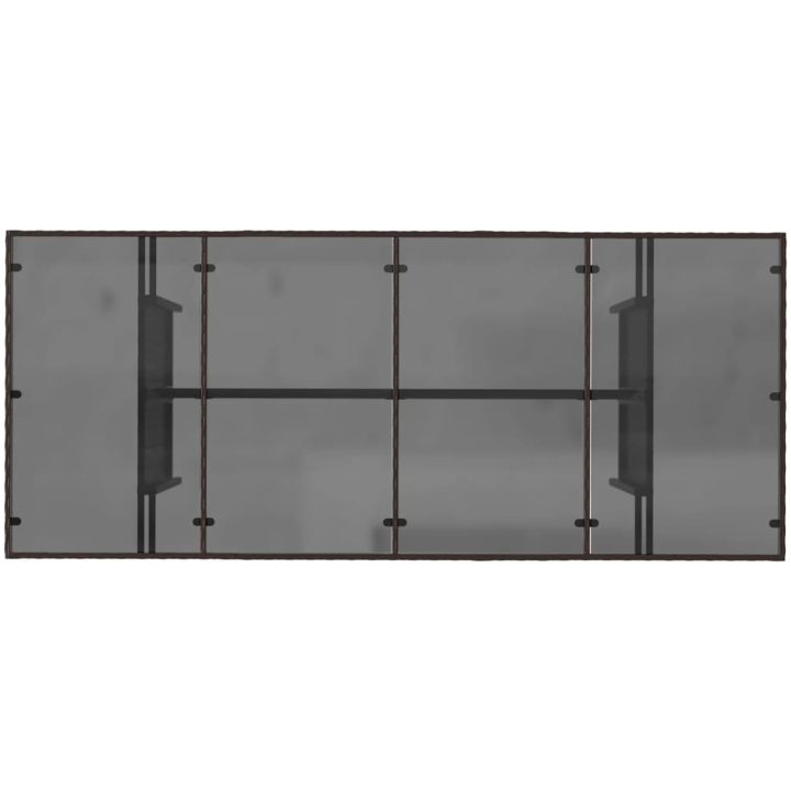 Trädgårdsbord med glasskiva brun 190x80x74 cm konstrotting vidaXL – bild 7