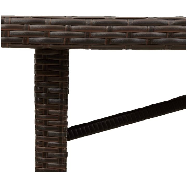 Trädgårdsbord med glasskiva brun 190x80x74 cm konstrotting vidaXL – bild 9