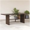 Trädgårdsbord med glasskiva brun 190x80x74 cm konstrotting vidaXL – miniatyr 1