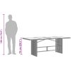 Trädgårdsbord med glasskiva brun 190x80x75 cm konstrotting vidaXL – miniatyr 11