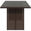 Trädgårdsbord med glasskiva brun 190x80x75 cm konstrotting vidaXL – miniatyr 5