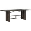 Trädgårdsbord med glasskiva brun 190x80x75 cm konstrotting vidaXL – miniatyr 6