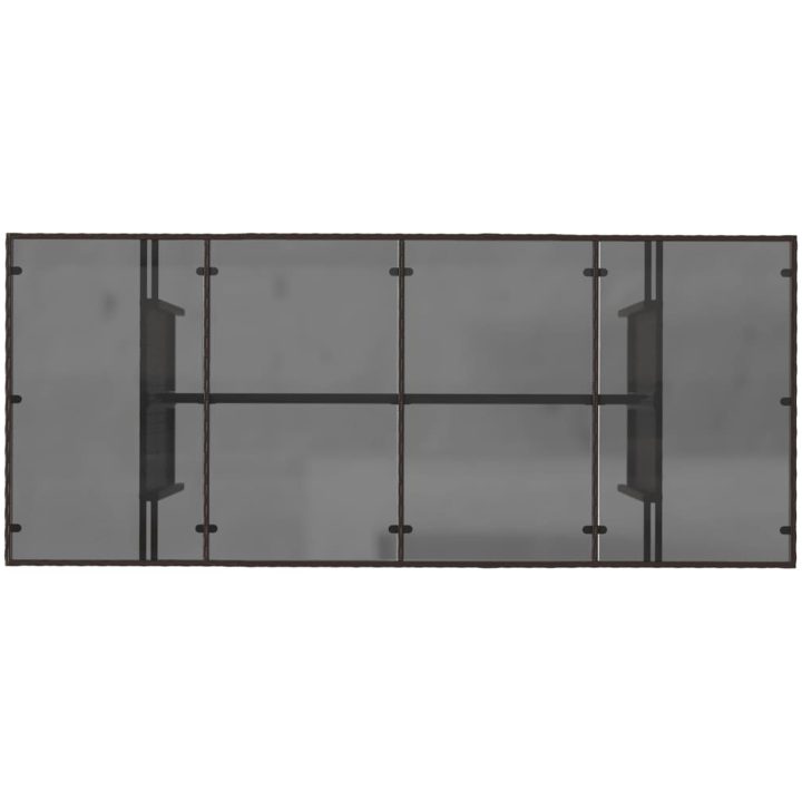 Trädgårdsbord med glasskiva brun 190x80x75 cm konstrotting vidaXL – bild 7