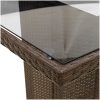 Trädgårdsbord med glasskiva brun 190x80x75 cm konstrotting vidaXL – miniatyr 9