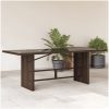 Trädgårdsbord med glasskiva brun 190x80x75 cm konstrotting vidaXL – miniatyr 1