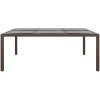 Trädgårdsbord med glasskiva brun 200x150x75 cm rotting vidaXL – miniatyr 2