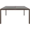 Trädgårdsbord med glasskiva brun 200x150x75 cm rotting vidaXL – miniatyr 3