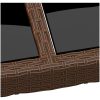 Trädgårdsbord med glasskiva brun 200x150x75 cm rotting vidaXL – miniatyr 4
